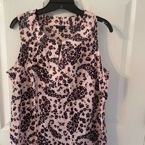 Talbots large petite pink black top sleeveless